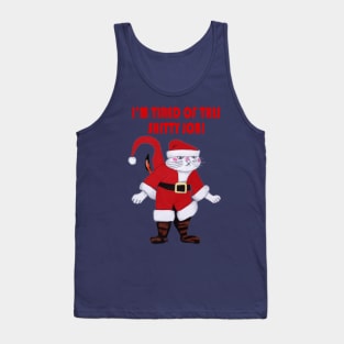 Meowy Catmas Cat Santa Tank Top